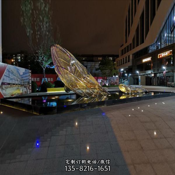 戶外廣場不銹鋼創意抽象夜晚照明工藝品擺件（1）