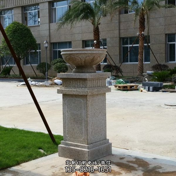 石雕歐式花缽石頭花盆別墅庭院小區(qū)戶外門口花盆雕塑（2）