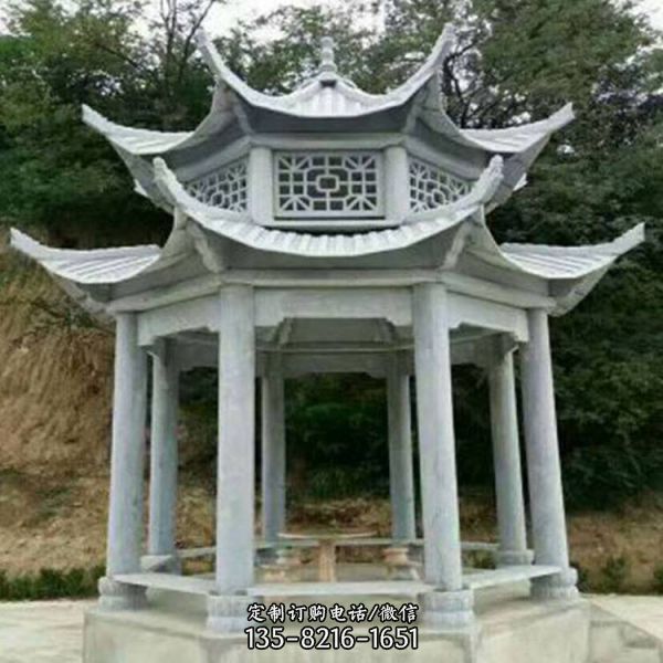 戶外景區園林擺放休閑石亭子（1）