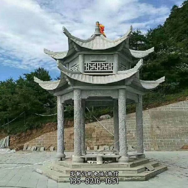 戶外景區園林擺放休閑石亭子（4）