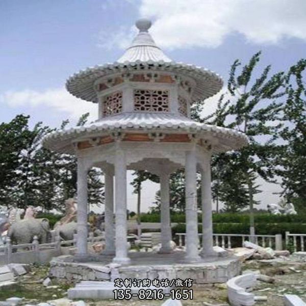 戶外景區園林擺放休閑石亭子（3）