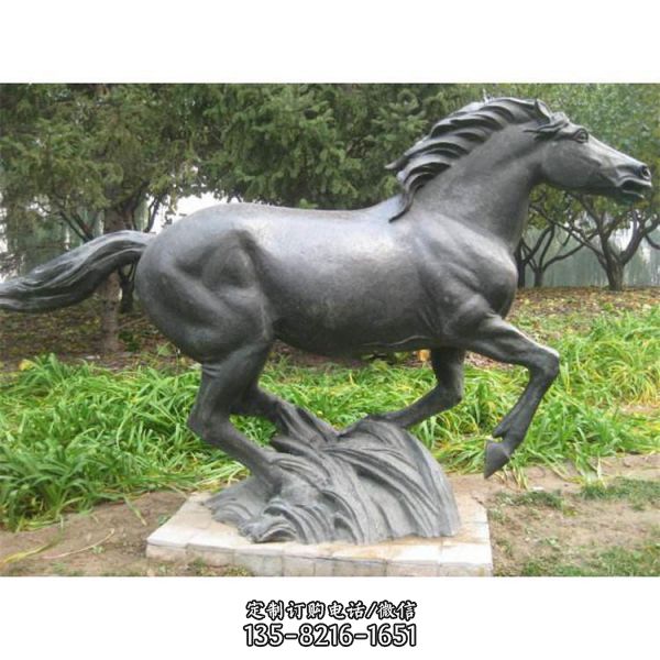 公園廣場大型玻璃鋼仿銅園林駿馬雕塑（1）