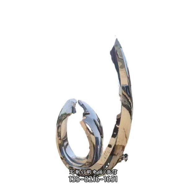 304不銹鋼大型水紋波浪飄帶景觀裝飾雕塑（5）