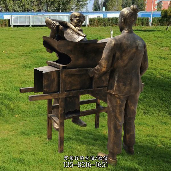 民俗小品情景玻璃鋼農(nóng)耕人物雕塑