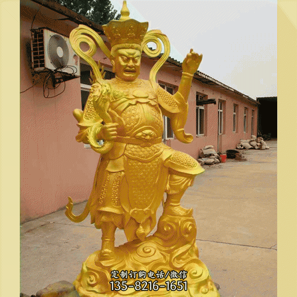 寺廟大型不銹鋼噴金烤漆大型四大天王雕塑（2）