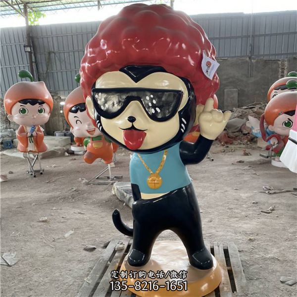 玻璃鋼卡通小猴子公仔商店門口引流擺件