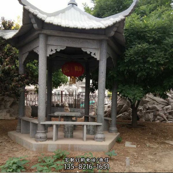 園林小區大理石多角仿古建休閑涼亭（5）
