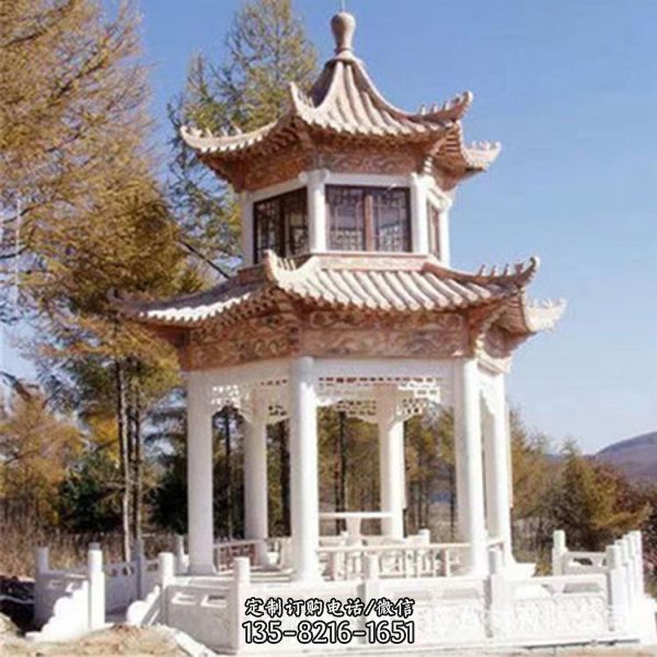 園林小區大理石多角仿古建休閑涼亭（2）