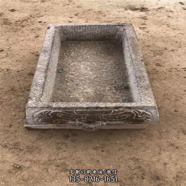 青石仿古石槽 庭院裝飾雕花老石槽雕塑