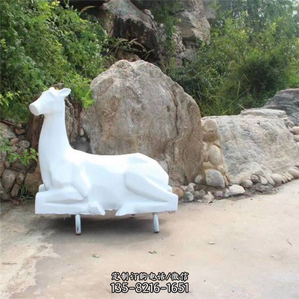 動物景觀玻璃鋼仿真戶外公園小鹿雕塑（1）