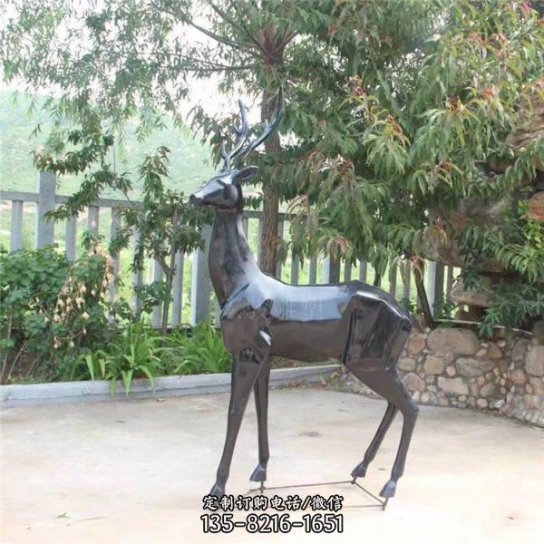動物景觀玻璃鋼仿真戶外公園小鹿雕塑（3）