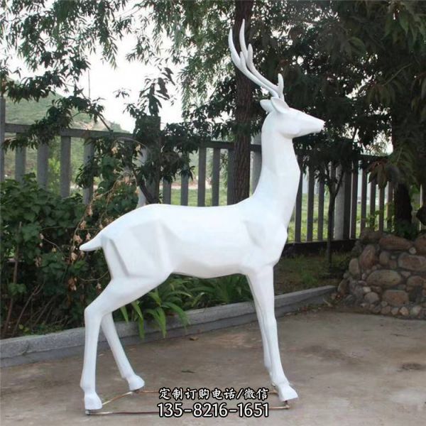 動物景觀玻璃鋼仿真戶外公園小鹿雕塑（4）