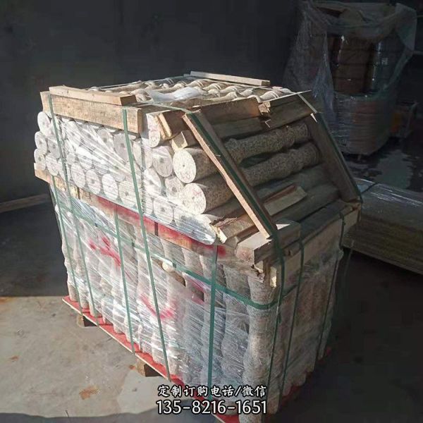 小區花崗巖芝麻白防護欄桿石桌凳（1）