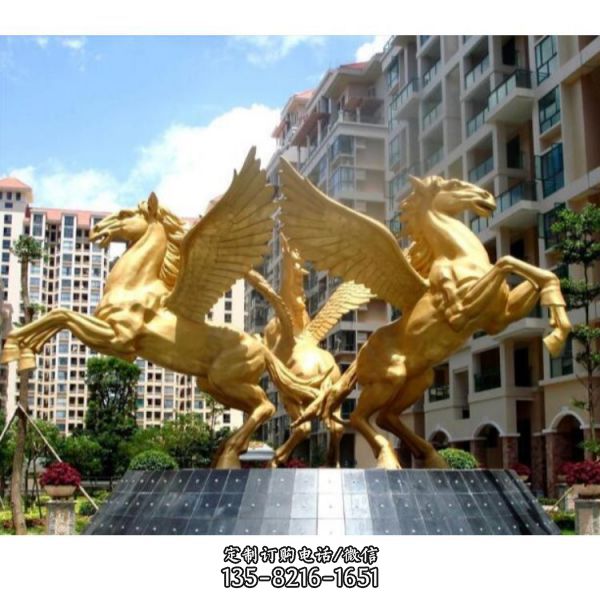小區(qū)廣場(chǎng)擺放大型鑄銅動(dòng)物馬雕塑（3）