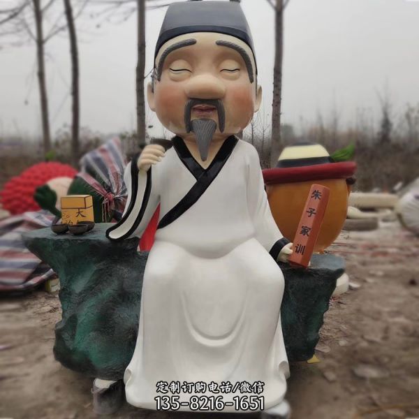 玻璃鋼卡通人物雕塑 寺廟公園小區人像金屬擺件