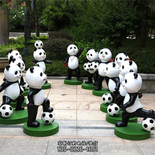 戶外公園玻璃鋼熊貓?zhí)咦闱騽?dòng)物擺件（2）