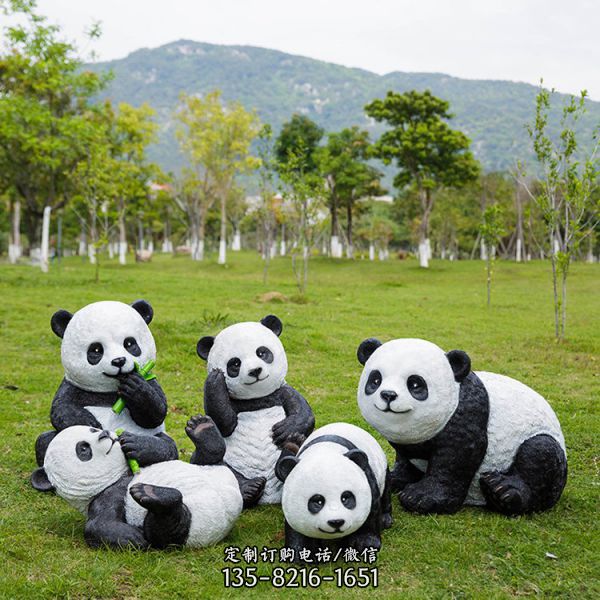 仿真動物熊貓戶外草坪裝飾品擺件（3）