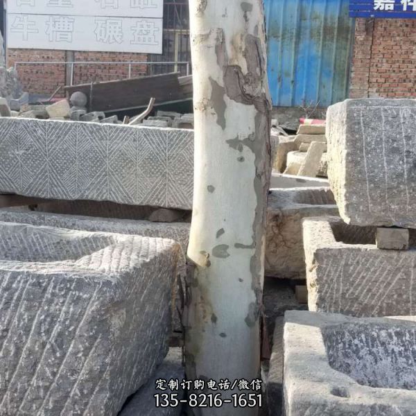 庭院石槽流水仿古做舊 民間老石槽雕塑（1）
