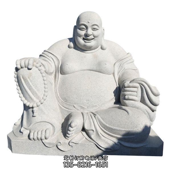 大型戶外大理石石雕寺廟彌勒佛雕塑（3）
