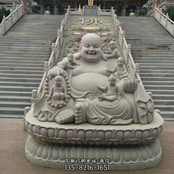 大型戶外大理石石雕寺廟彌勒佛雕塑（2）