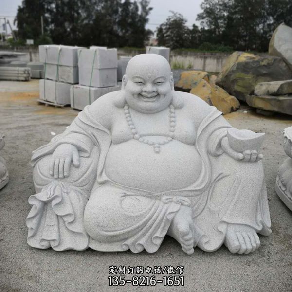 大型戶外大理石石雕寺廟彌勒佛雕塑（4）