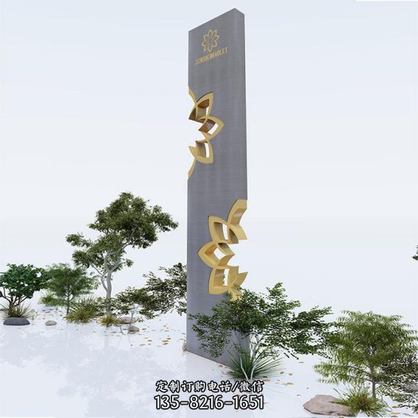醫(yī)院廣場(chǎng)不銹鋼指示牌精神堡壘雕塑（1）