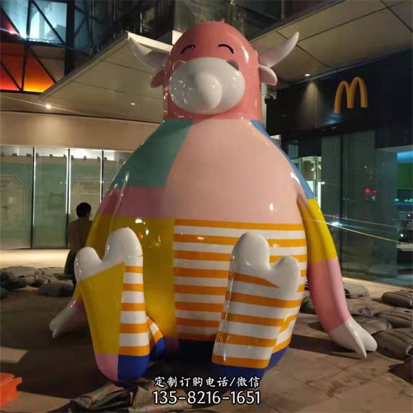 卡通動物玻璃鋼雕塑商場美陳景觀浮雕擺件
