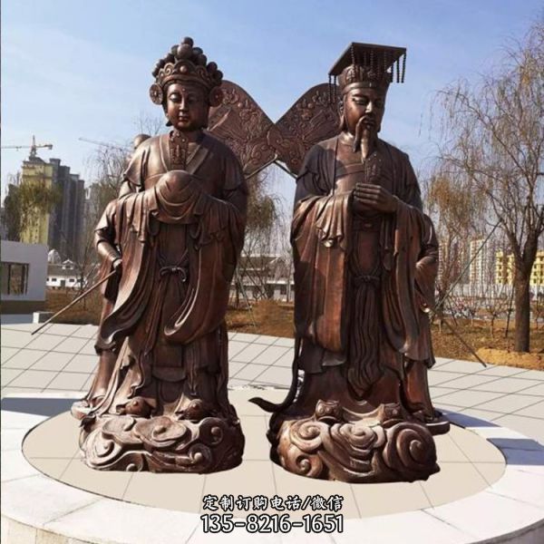 純銅鑄造古代帝王銅雕塑像（1）