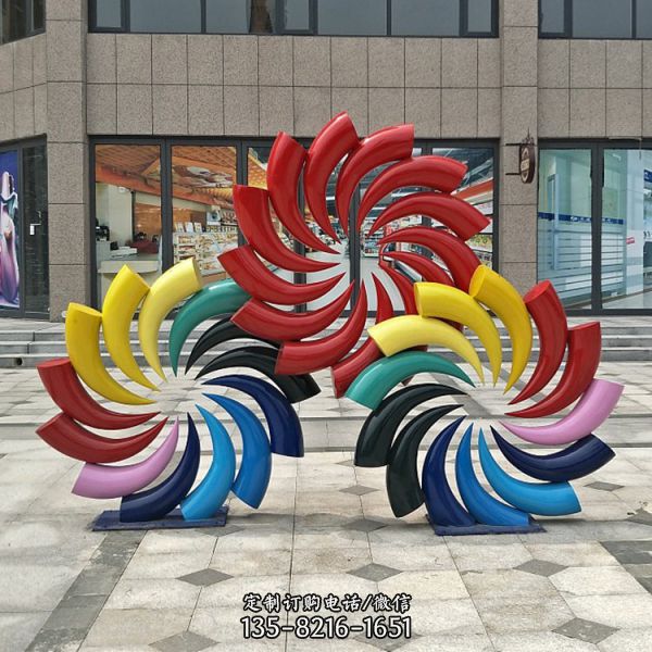 戶外商場擺放不銹鋼剪影抽象藝術景觀雕塑（4）