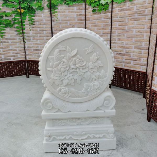 漢白玉石鼓大門口鎮(zhèn)宅吸財(cái)抱鼓石（4）