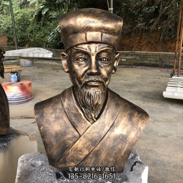 古代名人胸像玻璃鋼仿銅園林景觀人物雕塑（1）