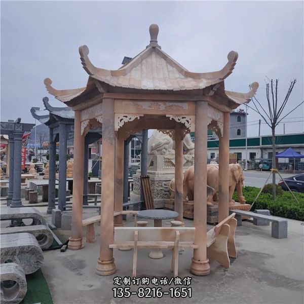 石雕涼亭 中式仿古景觀古建石亭子雕塑（2）