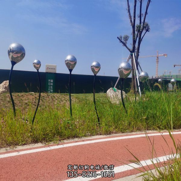 鏡面不銹鋼水滴抽象景觀金屬擺件（2）