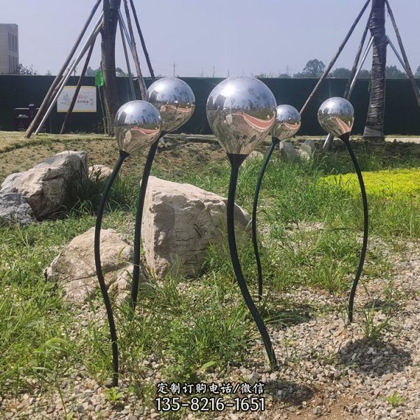 鏡面不銹鋼水滴抽象景觀金屬擺件（3）