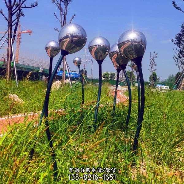 鏡面不銹鋼水滴抽象景觀金屬擺件（1）