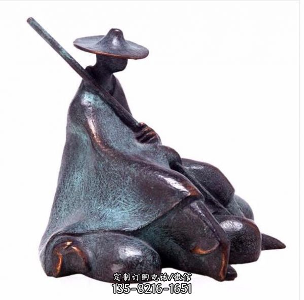 玻璃鋼仿銅戶外景區人物動物景觀雕塑（4）