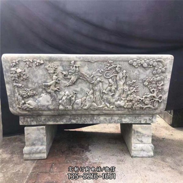 長(zhǎng)方形形青石水槽庭院擺件（5）