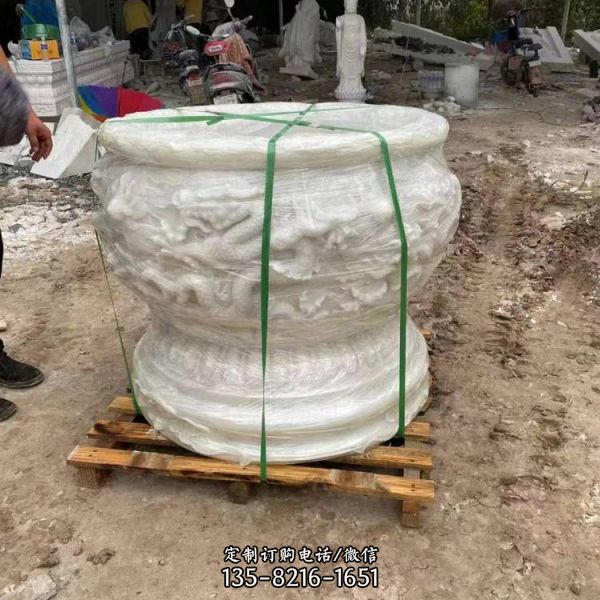 花盆石雕九龍壁魚缸庭院戶外聚寶盆石缸擺件（2）