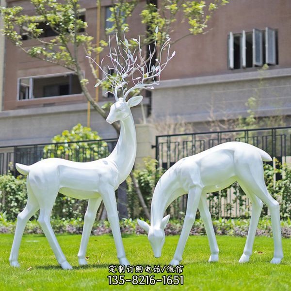 室外白鹿仿銅梅花鹿動物（1）