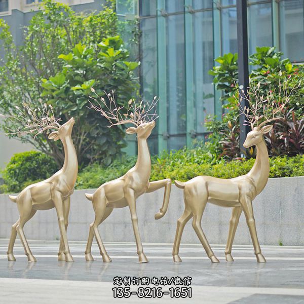 室外白鹿仿銅梅花鹿動物（4）