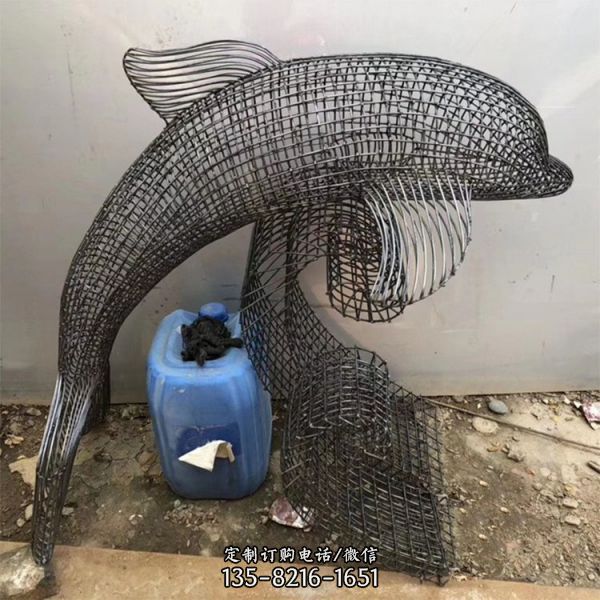 鏤空不銹鋼海豚雕塑（1）