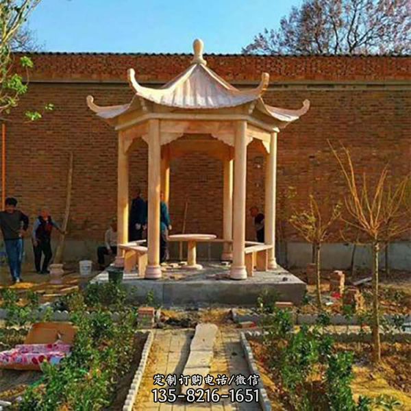 庭院公園擺放大理石景觀休閑中式涼亭（1）