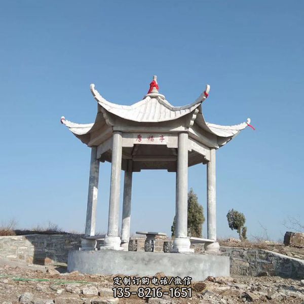 庭院公園擺放大理石景觀休閑中式涼亭（4）
