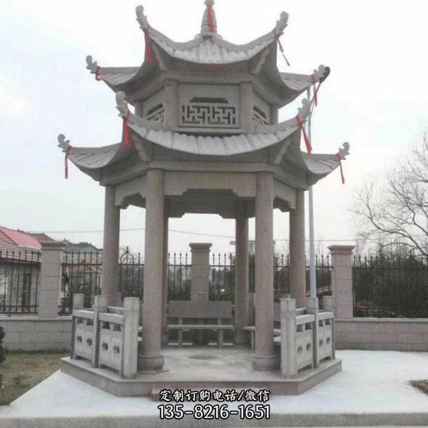 庭院公園擺放大理石景觀休閑中式涼亭（5）