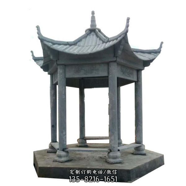 園林廣場(chǎng)石雕中式休閑景觀涼亭（4）