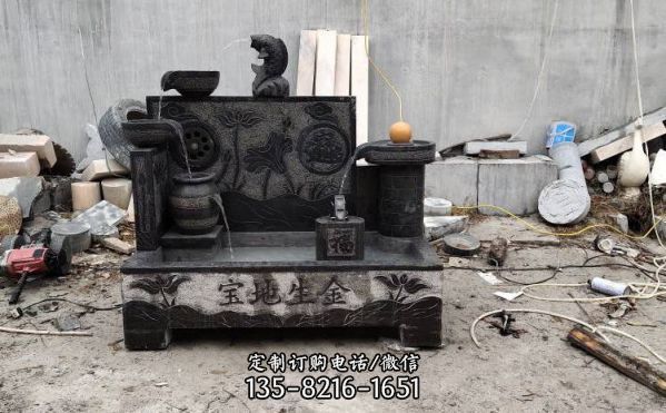 中式石頭水槽養魚池流水擺件雕塑（1）