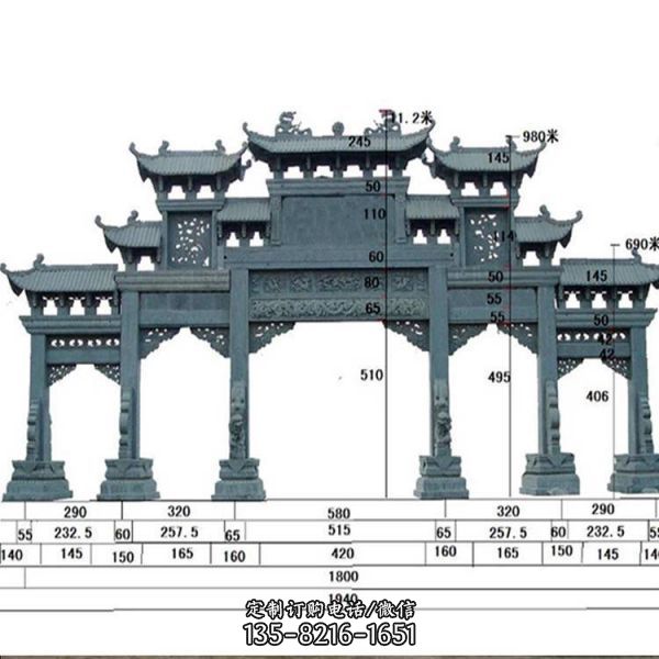 大型仿古各種規格園林廣場村口石牌樓（2）