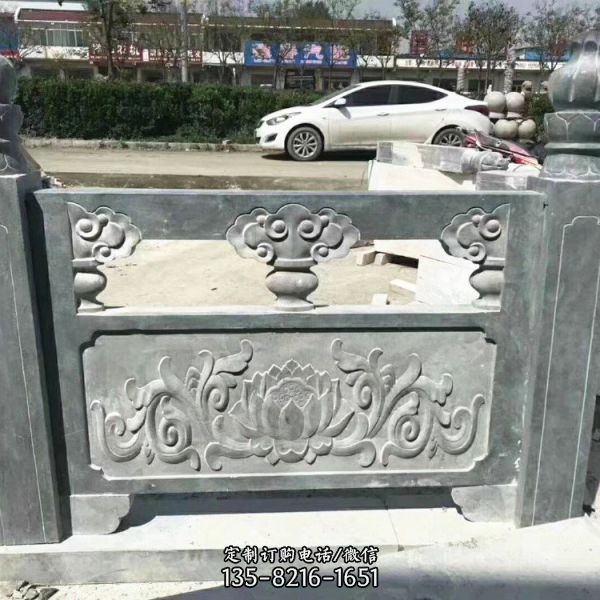 青石雕刻圍欄護欄街道升旗臺浮雕荷花欄桿