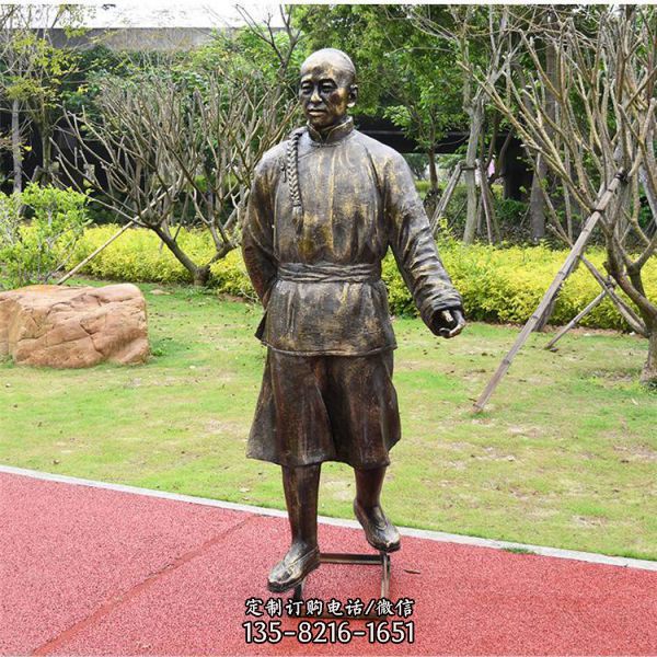 農耕主題農民收麥人物玻璃鋼仿銅雕塑（4）