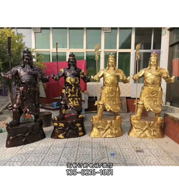 玻璃鋼仿銅彩繪家居寺院大型關(guān)二爺關(guān)公雕塑（4）